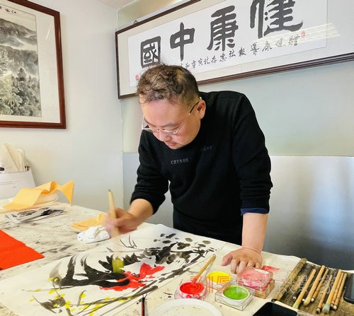 首都名家慶兩會書畫筆會在環境大廈舉行