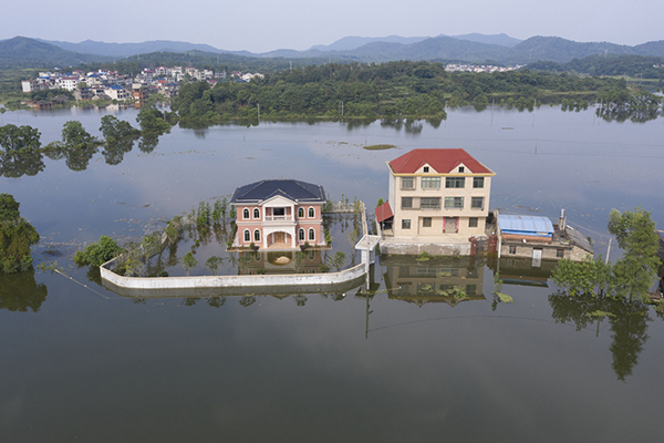 外洪內澇 江西鄱陽湖沿岸村鎮變澤國