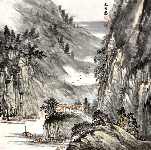 賀新春·戴五愛山水畫藝術展在安陽舉行