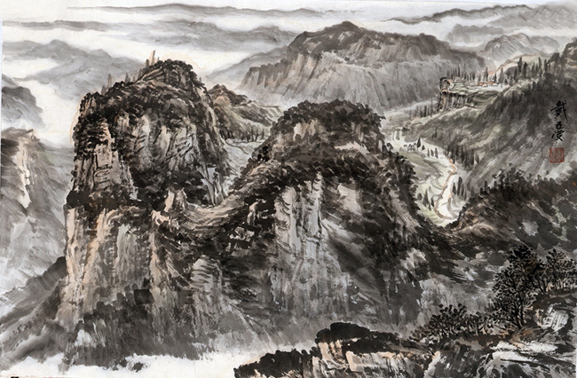 賀新春·戴五愛山水畫藝術展在安陽舉行