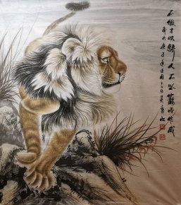 吳長江?國畫作品《王者風范》